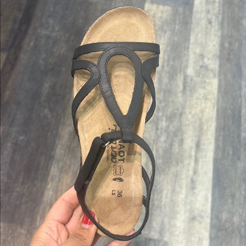 Naot Black Strappy Sandals